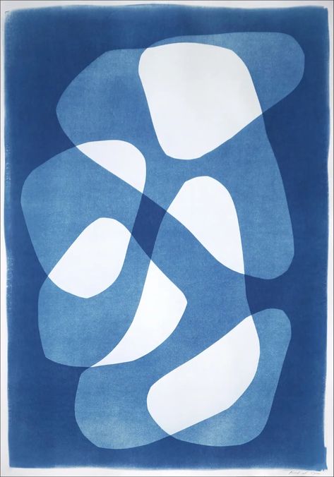 Kind of Cyan - Suprematist Rocky Stack, Organic Shapes and Transparencies in Blue and White, 2022 For Sale at 1stDibs Hand Painted Photographs, Boomerangs, Modern Shapes, Abstract Photography, Art Buyer, Blue Tones, Organic Shapes, Abstract Shapes, Linocut