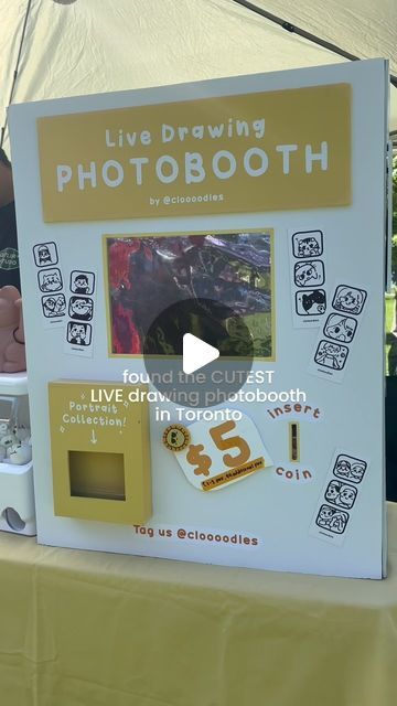 What’s Her Budget | Toronto content creator on Instagram: "the cutest photobooth in toronto 🥺   ✍️ you have till 4pm today to visit @cloooodles for the cutest LIVE drawing photobooth for only $5! Thank you so much I love how you included me and my photographer camera 🥰  📍 Michael Power Park @localmrkt & @villageofisling is hosting many vendors + free kids face painting till 4pm today only!   👚top: @garageclothing  👖 pants: @uniqlocanada   — #toronto #todotoronto #photobooth #livedrawing #cute #dateideas #cheapdateideas #funactivities #familyfun #torontotourism #thingstodo #solodate #korean #drawing #portraits #doodles #contentcreator" Photobooth Drawing, Photobooth Design, Kids Face Painting, Korean Drawing, Community Farm, Wedding Photobooth, Cheap Date Ideas, Live Drawing, Drawing Portraits