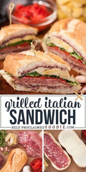 Marinated Veggies, Italian Sandwich Recipes, Resep Sandwich, Best Sandwich Recipes, Italian Sandwich, Cold Sandwiches, Gourmet Sandwiches, Dinner Sandwiches, Hot Sandwich