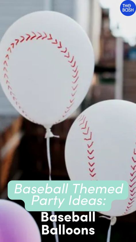 Baseball Birthday Ideas, Baseball Balloon Arch, Kids Baseball Party, Baseball Party Centerpieces, Baseball Balloons, Baseball Food Party, Baseball Birthday Party Ideas, Baseball Food, Baseball Activities