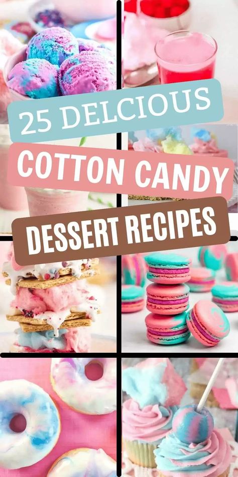 Cotton Candy Recipes, Cotton Candy Dessert, Cotton Candy Recipe, Homemade Cotton Candy, Candy Cookies Recipes, Cotton Candy Cookies, Cotton Candy Cakes, Candyland Cake, Creative Dessert Recipes