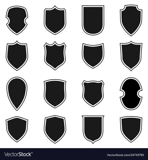 Shield Shapes Design, Shield Logo Design Ideas, Sheild Ideas, Diy Shield, Emblem Ideas, Shield Shapes, Shape Icons, Emblem Design, Shield Icon