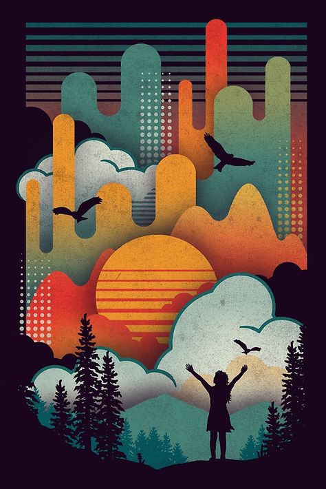 Sunrise Art, Rise Art, Space Illustration, Sun Rise, Drawing Projects, Landscape Drawings, Paper Cut Art, Funky Art, Art Google