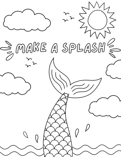 20 Free Printable Mermaid Coloring Pages for Kids Mermaid Crafts Preschool, Mermaid Crafts For Kids, Mermaid Coloring Pages Free Printable, Free Printable Mermaid, Mermaid Party Printables, Pirate Week, Mermaid Printables, Kawaii Mermaid, Coloring Pictures For Kids