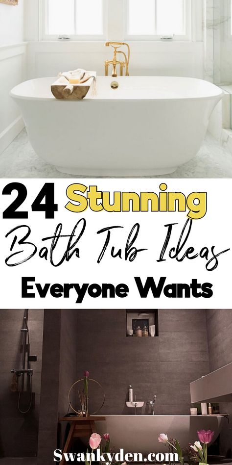 Bathtub Focal Point, Soaking Tub Decor Ideas, Soaking Tubs Master Bath Decor, Freestanding Tub Storage Ideas, Air Tub Master Bath, Table Next To Bathtub, Master Bath With Freestanding Tub, Over The Tub Decor, Bathtub Shelf Ideas