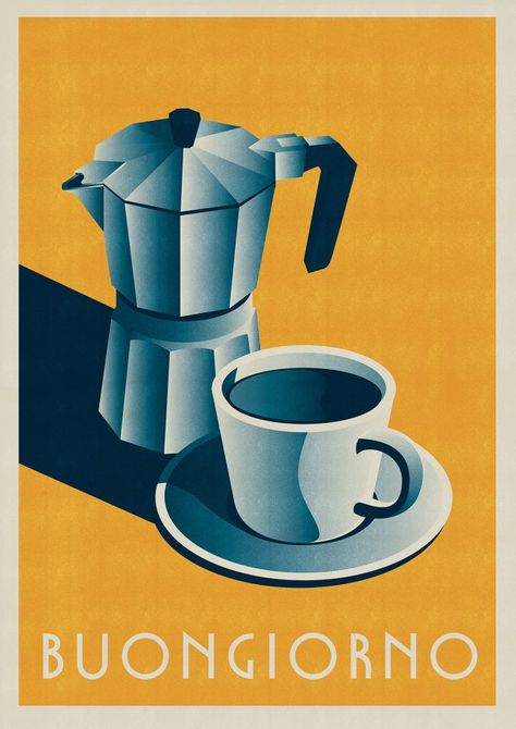 Mid-Century Beverage Posters by Telegramme Paper Co. Ochre Kitchen, Beverage Poster, 달력 디자인, Coffee Art Print, Arte Peculiar, Deco Poster, Coffee Poster, Italian Coffee, Coffee Print