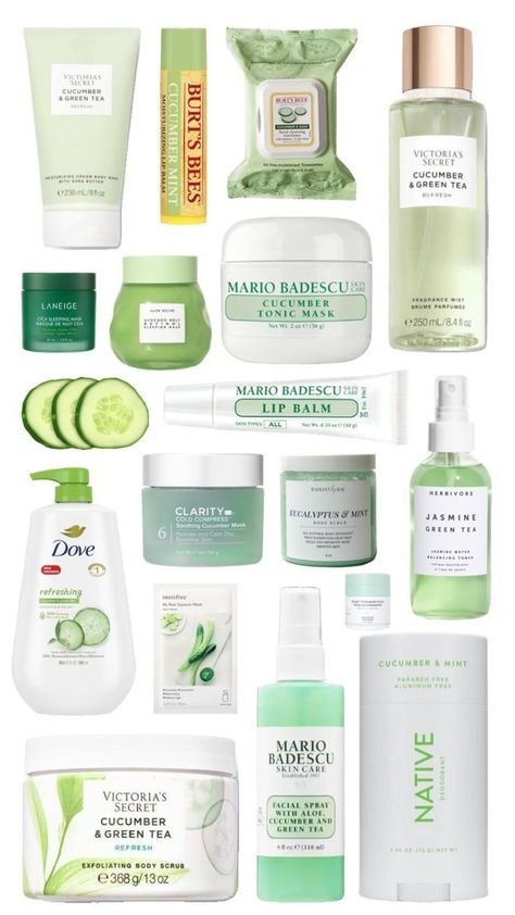 Scent Combos, Cucumber Scent, Preppy Skincare, Natural Face Skin Care, Diy Body Scrub, Body Hygiene, Combo Skin, Shower Skin Care, Perfect Skin Care Routine