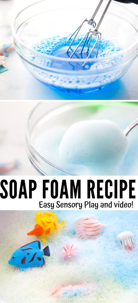 Preschool Age Crafts, Bath Sensory Play, Play Foam Activities, Bubble Foam Sensory Bin, Sea Foam Sensory Play, Bath Playdough, Foam Sensory Play, Soap Foam Sensory, Soapy Sea Foam Sensory Play