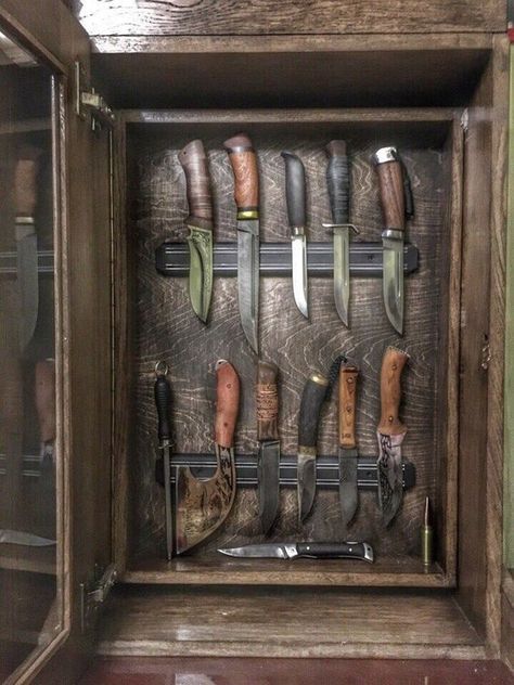 Pocket Knife Display Case, Knife Cabinet, Pocket Knife Display, Knife Display Case, Knife Display, Hunting Room, Knife Rack, Knife Storage, Case Knives