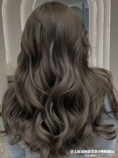 Ash Taupe Gray Hair Color, Milktea Brown Hair Color Asian, Olive Ash Hair Color, Olive Gray Hair Color, Gray Brown Hair Color, Smoky Brown Hair Color, Olive Beige Hair, Olive Brown Hair Color, Olive Brown Hair