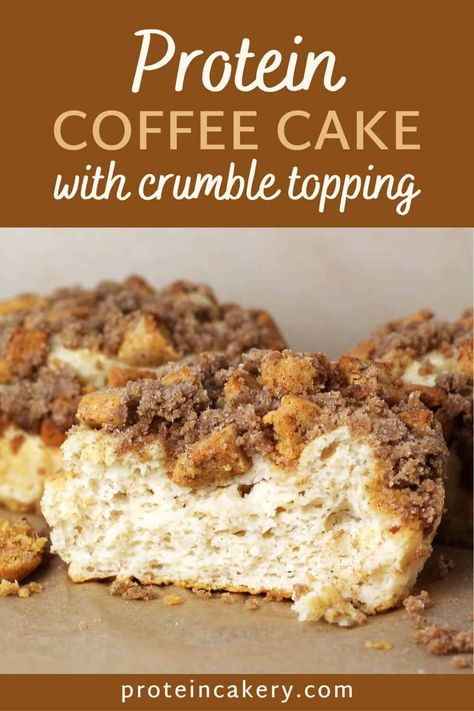 Coffee Cake Protein Muffins, Protein Coffee Cake Recipes, High Protein Coffee Cake, Protein Coffee Cake Muffins, Protein Crumble Topping, High Protein Breakfast Cake, Protein Breakfast Cake, Healthy Protein Cake, Mounjaro Recipes