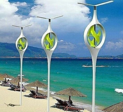 Beach Lamp, Beach Lamps, Future Energy, Energy Generator, Wind Generator, Solar Wind, Energy Projects, Green Technology, Diy Solar