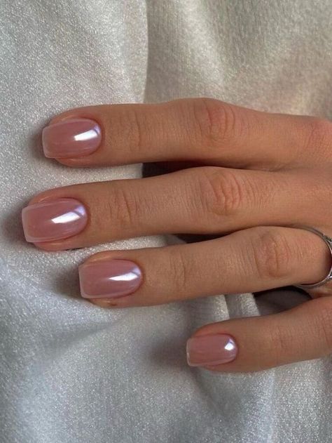 Hailey Bieber Inspired Glazed Donut Nail Chrome Powder | Buy Now Nails 2024 Autumn Trends, Nails Autumn 2024 Trends, Short Nail Ideas Fall 2024, Uñas Old Money Aesthetic, Short Square Nails Winter, 2024 Manicure, 2023 Manicure, Men Manicure, Kids Manicure