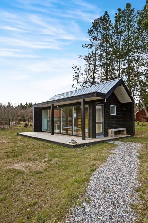 Modern Tiny Cabin For Sale 0013 Building A Container Home, Tiny Cabins, Modern Tiny House, Tiny Cabin, Small Homes, Tiny House Cabin, Tiny House Living, Metal Buildings, Tiny House Design