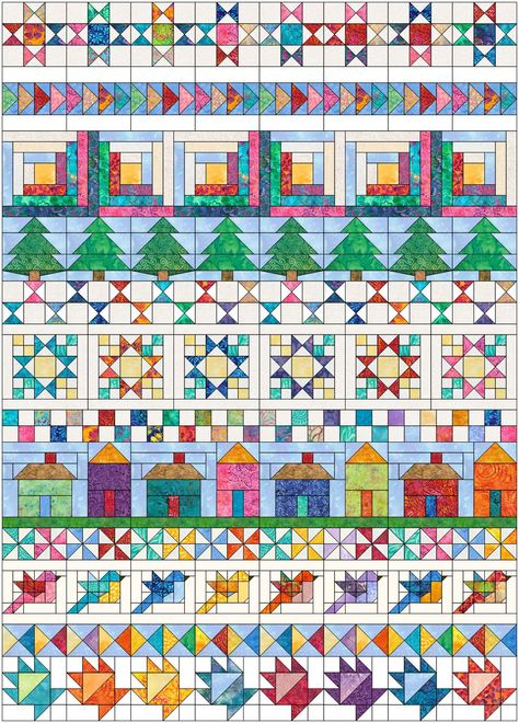 2021 BOM-Joy in the Journey-A Row By Row Quilt Round Robin Quilts, Row By Row Quilts Ideas, Round Robin Quilt Ideas, Row Quilts Ideas, Row Quilts, Christmas Sampler, Spool Quilt, Medallion Quilts, Charity Quilts