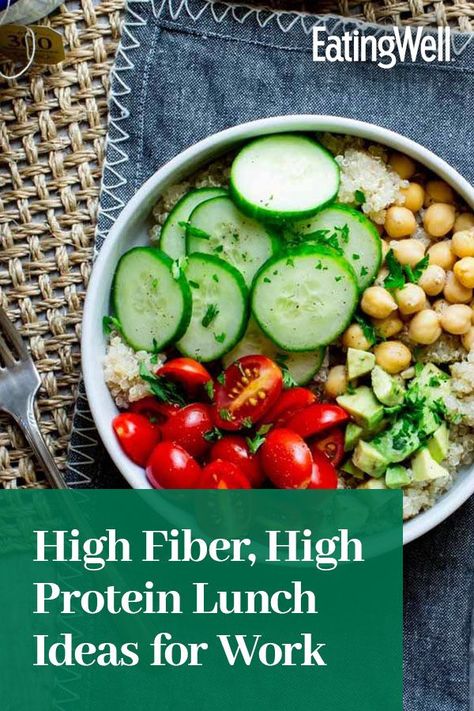 High Fiber Meal Plan, High Fibre Lunches, High Fiber High Protein, High Fiber Dinner, Protein Lunch Ideas, High Protein Lunch Ideas, Lunch For Work, High Protein Lunch, High Fiber Low Carb