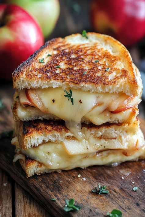 Melty Bliss: Apple and Brie Grilled Cheese Delight Brie Grilled Cheese Sandwich Apple, Good Grilled Cheese Recipes, Fall Grilled Cheese, Grilled Cheese With Apple, Grilled Sandwich Recipes, Grilled Cheese Ideas, Brie Grilled Cheese Sandwich, Grilled Cheese Sandwich Recipes, Apple And Brie