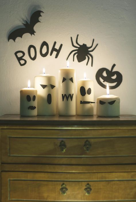 Booh candles Halloween Office Decorations, Halloween Wishlist, Halloween Boards, Creepy Food, Office Halloween, Halloween Office, Halloween Foods, Ghost Candles, Funny Candle