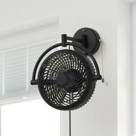 ParrotUncle 14.3" Oscillating Wall Mounted Fan & Reviews | Wayfair Wall Mount Fan, Black Parrot, Fan Lighting, Mind Change, Folded Arms, Hvac Duct, Wall Mounted Fan, Decor Ceiling, Fan Lights