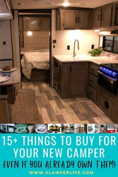 Rv Camper Must Haves, Rv Camper Outdoor Set Up, Motor Home Bedding, Camper Set Up Checklist, New Trailer Essentials, Camper Trailer Must Haves, Rv Camping Hacks Travel Trailers, What To Keep In Your Camper, Stocking Rv For First Time