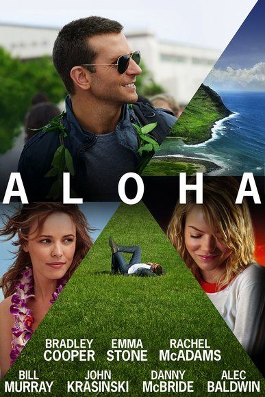 Aloha (2015) Aloha Movie, Drama Films, John Krasinski, Bill Murray, 2015 Movies, Rachel Mcadams, Ben Barnes, Jeremy Renner, Bradley Cooper