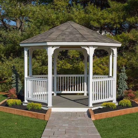 7 Best Gazebo Kits To Build Your Own Gazebo Octagon Gazebo, White Gazebo, Vinyl Pergola, White Pergola, Pergola Diy, Cheap Pergola, Patio Pergola, Pergola Lighting, Pergola Attached To House