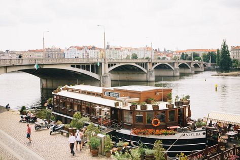 Weekend In Prague, Boat Restaurant, Cafe Exterior, Resort Plan, People Fall In Love, Great Restaurants, Cabin Homes, Old City, Eastern Europe