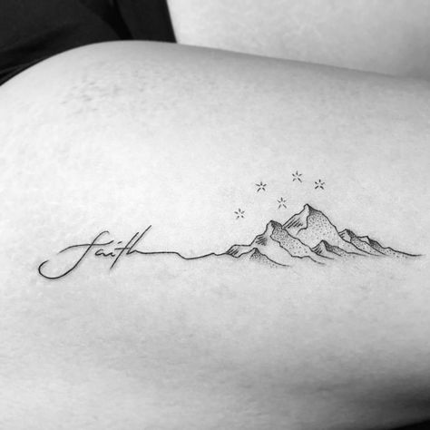 Mountain Name Tattoo, Tattoo Montagne, Tattoo Berge, Moutain Tattoos, Small Mountain Tattoo, Tattoo Mountain, Mountain Tattoo Simple, Simple Tattoos For Women, Heartbeat Tattoo