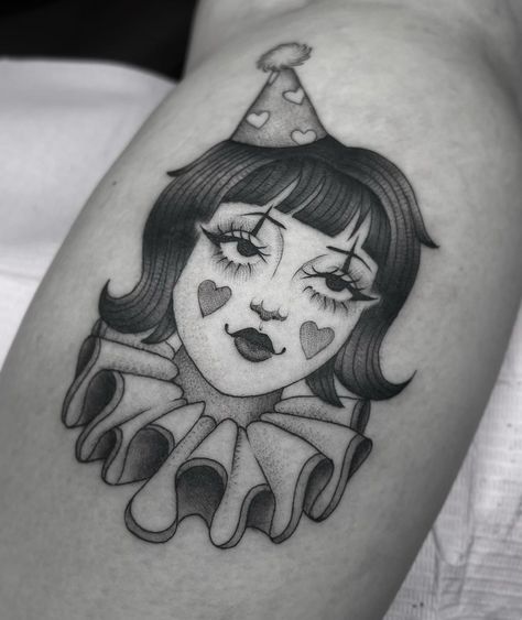 Cassy 🌸🤍 (@c.aketatss) • Instagram photos and videos Clown Girl Tattoo, Clown Tattoo Design, Clown Girl, Clown Tattoo, Girl Tattoo, Life Tattoos, Tattoo Style, Tattoo Design, Tattoo Designs