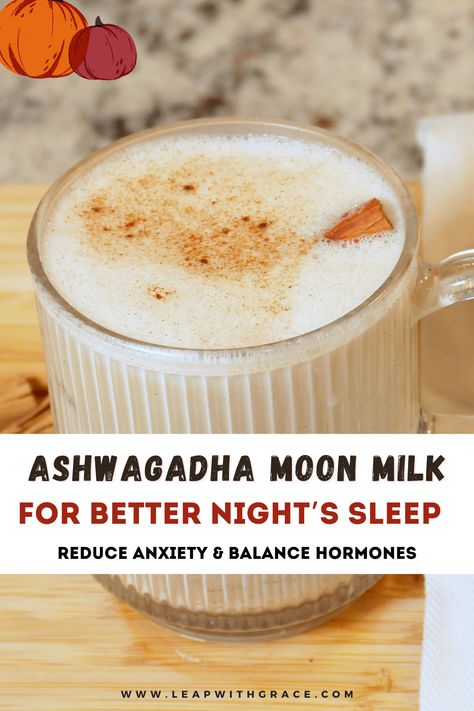 Cozy Fall Moon Milk Recipe for Better Sleep and Hormone Balance - Leap With Grace Aryuvedic Recipes, Moon Milk Recipe, Fall Moon, Baking Recipes Healthy, Cacao Recipes, Cozy Fall Recipes, Moon Milk, Holistic Recipes, Medicinal Tea