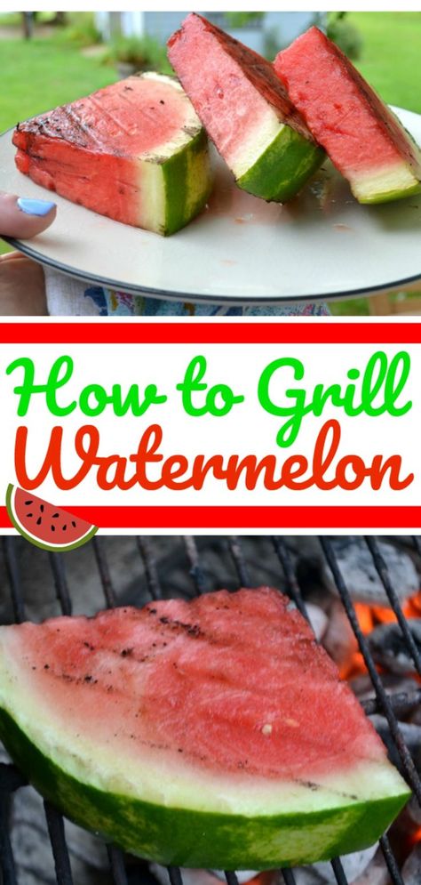 Watermelon Grill, Grilled Watermelon Recipes, Vegetarian Grilling Recipes, Watermelon Dessert, Grill Dessert, Grilled Watermelon, Grilling Recipes Sides, Grilled Desserts, Family Snacks