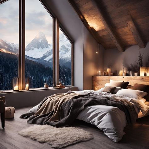 Cozy Winter Bedroom, Dream House Aesthetic, Winter Bedroom, Cosy Bedroom, Chic Interior Design, Smart Home Design, Home Building Design, Master Bedrooms Decor, Cozy Room