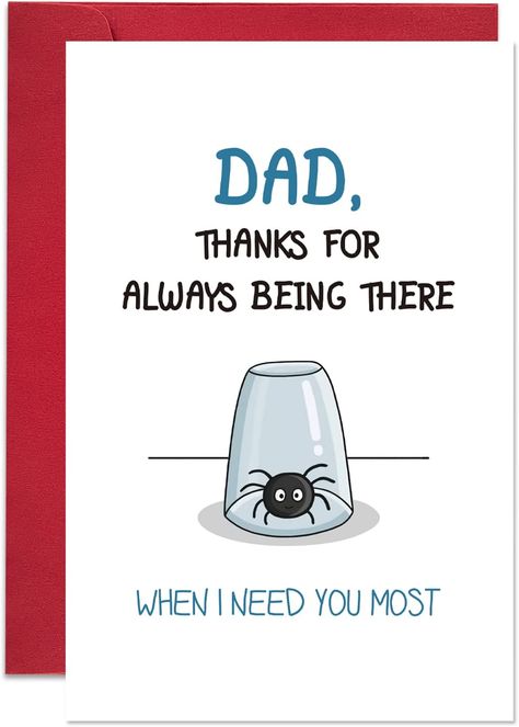 Diy Birthday Cards For Dad, Funny Dad Birthday Cards, Father Birthday Cards, Birthday Cards For Mother, Cute Spider, Happy Birthday Cards Handmade, Cute Christmas Cards, Creative Birthday Cards, Cool Birthday Cards