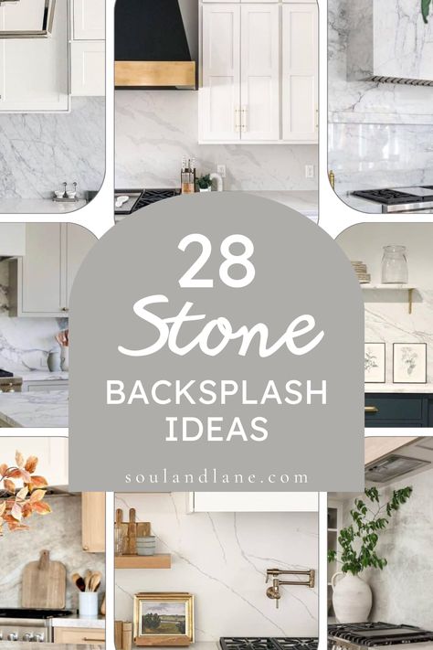 Transform your home with the enduring beauty of stone backsplashes. From the rustic charm of stacked stone to the sleek elegance of polished marble, discover a range of ideas that can enhance any room in your house. Learn how to select the perfect stone to complement your existing decor and lifestyle, whether it's a rugged slate in the kitchen for a natural look or a smooth limestone in the bathroom for a touch of sophistication. Explore tips for pairing stone backsplashes with cabinetry and cou Kitchen Backsplash Stone Tile, Stack Stone Backsplash Kitchen, Rough Stone Backsplash Kitchen, Kitchens With Stone Backsplash, Painted Stone Backsplash Kitchen, Backsplash Kitchen Stone, Faux Stone Backsplash Kitchen, Stone Backsplash Kitchen Rustic, Grey Marble Backsplash