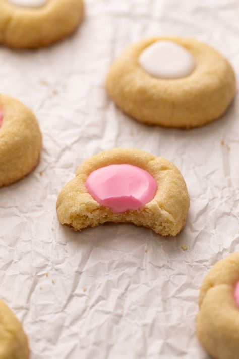 Thumbprint Cookies With Icing Filling Cookies With Icing In The Middle, Iced Thumbprint Cookies, Easy Thumbprint Cookies, Thumbprint Cookies With Icing, Best Thumbprint Cookies, Thumbprint Cookies Easy, Cookies With Icing, Chocolate Thumbprint Cookies, Thumbprint Cookies Recipe