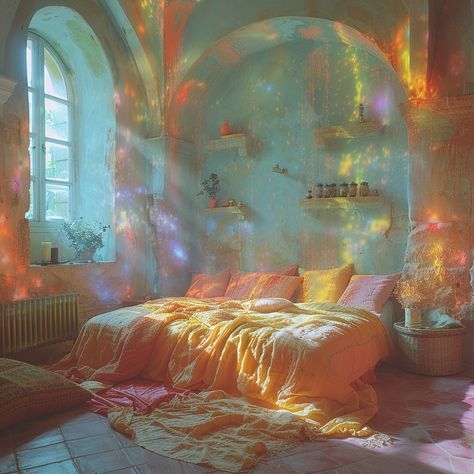 Dream Bedroom . . . : . . . . . . : #dreambedroom #dreambed #dreamcore #retrofuturism #futurism #bedroomgoals #bedroomdecor #bedroominspo #bedroom Dreamcore Bedroom, Surreal Bedroom, Chaos Dreamland, Dreams Beds, Bedroom Goals, Futurism, July 1, Retro Futurism, Dream Bedroom