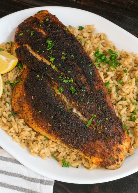 Blackened Red Snapper Blackened Snapper, Blackened Red Snapper, Redfish Recipes, Red Snapper Recipe, Applebees Copycat Recipes, Louisiana Fish Fry, Red Snapper Recipes, Snapper Recipes, Louisiana Bayou