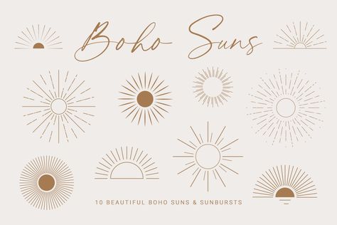 Sun Outline, Sun Svg, Christmas Tree Background, Sun Logo, Boho Sun, Svg Summer, 3d Svg, Printable Illustrations, Summer Svg