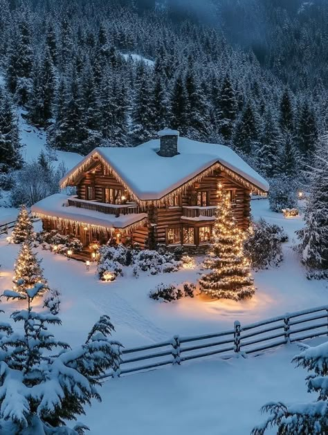 Log Cabin Christmas, Outdoor Christmas Decoration Ideas, Christmas Lodge, Outdoor Decoration Ideas, Christmas Log, Mountain Cabins, Quiet Elegance, Cabin Christmas, Winter Cabin