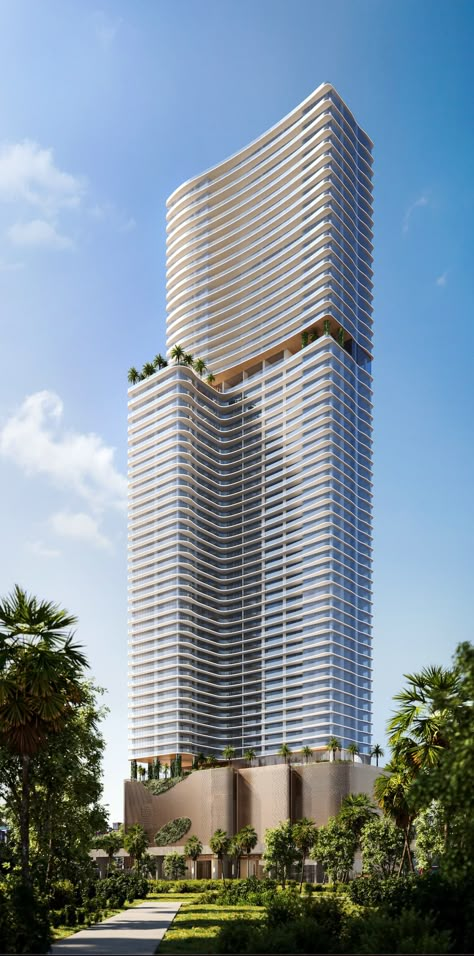 $35 Million Financing Secured for JEM Private Residences at 1016 NE 2nd Avenue in Miami Worldcenter - Florida YIMBY Modern Skyscraper Architecture, Tower Facade, Condominium Architecture, Tower Apartment, Modern Skyscrapers, High Building, Miami Real Estate, Skyscraper Architecture, Architecture Building Design