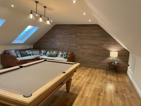 Games Room Attic, Attic Game Room Ideas, Loft Conversion Games Room, Man Cave Loft, Cabin Game Room, Attic Game Room, Game Loft, Loft Cabin, Cool Bedrooms For Boys