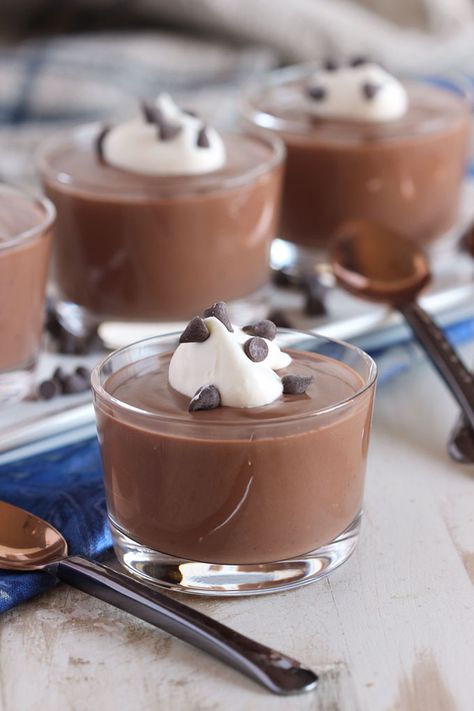 494 Desserts With Chocolate, Chocolate Pudding Recipe, Kek Coklat, Homemade Chocolate Pudding, Chocolate Pudding Recipes, Homemade Pudding, Protein Pudding, Ayam Bakar, Chocolate Mousse Recipe