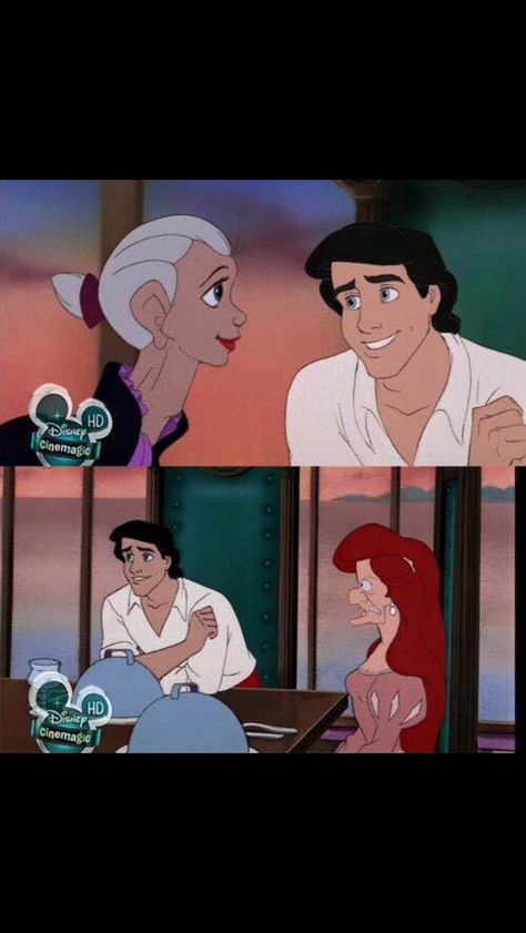 Another Disney face swap 😂😂 #TheLittleMermaid #Ariel #PrinceEric #Ursula #FaceSwap #Snapchat #Disney Disney Face Swaps, Disney Characters As Humans, Funny Face Swap, Disney Princess Memes, Best Memes Ever, Funny Disney Memes, Lol Memes, Face Swaps, Epic Fails Funny