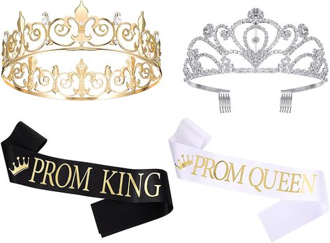 Prom Sash, Prom King And Queen, Prom King, 80s Prom, Prom Queen, King And Queen, Graduation Party, Tiara, Modern Style