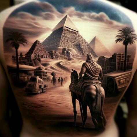 3d ANCIENT EGYPT THEME tattoo 1 Egypt Sleeve Tattoo, Ancient Egypt Tattoo Sleeve, Gods Of Egypt Tattoo Design, Egyptian Pyramid Tattoo, Set Egyptian God Tattoo, Egyptian Themed Tattoo, Egypt Tattoo Ideas, Eygtian Sleeve Tattoo, Ancient Egypt Tattoo