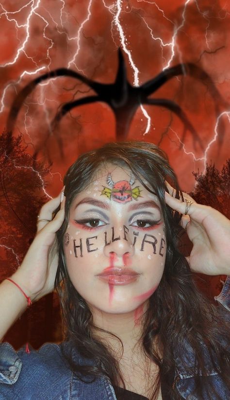 Stranger things makeup Stranger Things Makeup, Hellfire Club, Halloween Makeup, Stranger Things, Movies And Tv Shows, Face Paint, Halloween Face, Face Makeup, Halloween Face Makeup