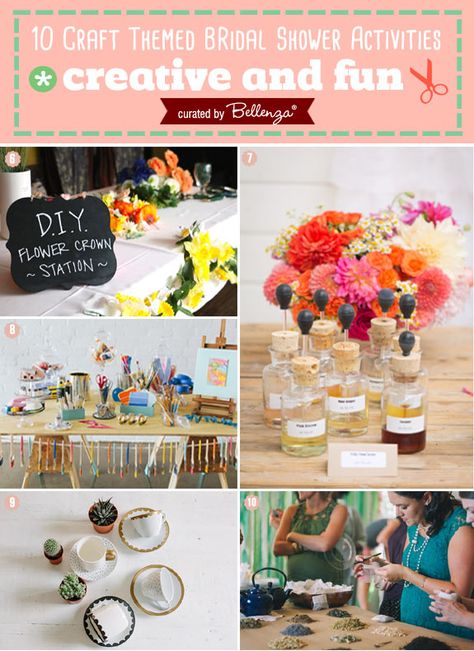 Bridal shower activities from making floral crowns to painting to ceramics // curated by The Wedding Bistro at Bellenza. Bridal Shower Crafts, Bachelorette Crafts, Flower Activities, Wedding Shower Activities, Bachelorette Diy, Reception Activities, Bridal Shower Activities, Diy Flower Crown, Unique Bridal Shower