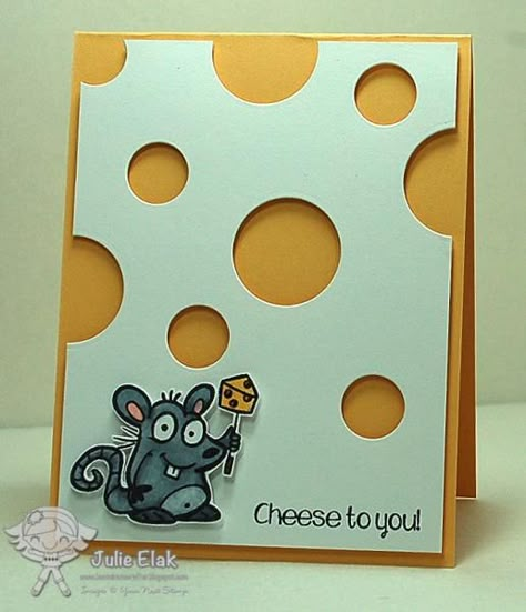 Cheese! by Humma - Cards and Paper Crafts at Splitcoaststampers Character Cards, Cricut Cards, House Mouse, Kids Birthday Cards, Stamp Art, Card Making Inspiration, Handmade Birthday Cards, Kirigami, Card Sketches