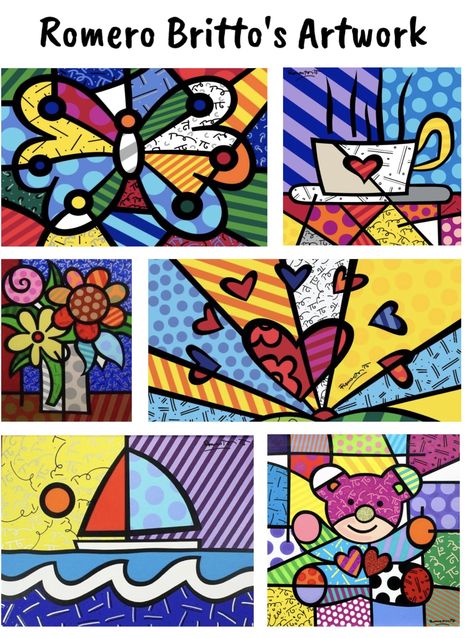 Colorful Doodles, Britto Art, Pop Art Decor, Elementary School Art, 8th Grade Art, Art Lessons For Kids, Art Lessons Elementary, Shape Art, Art Club