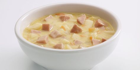 Spam Soup, Spam Recipes Dinners, Low Fodmap Soup, Fodmap Soup, Struggle Meals, Spam Recipes, Potato Corn Chowder, Cheesy Macaroni, Pantry Meals